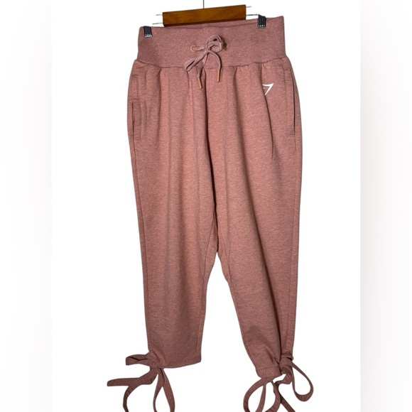 Gymshark Ark Tie High Waist Joggers Deep Blush Marl Pink Womens Size Small - Picture 1 of 13